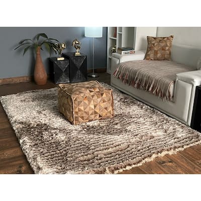 Loominaire Handmade Carpet Mink Shag | Easy Maintenance Rug - 5' x 7'