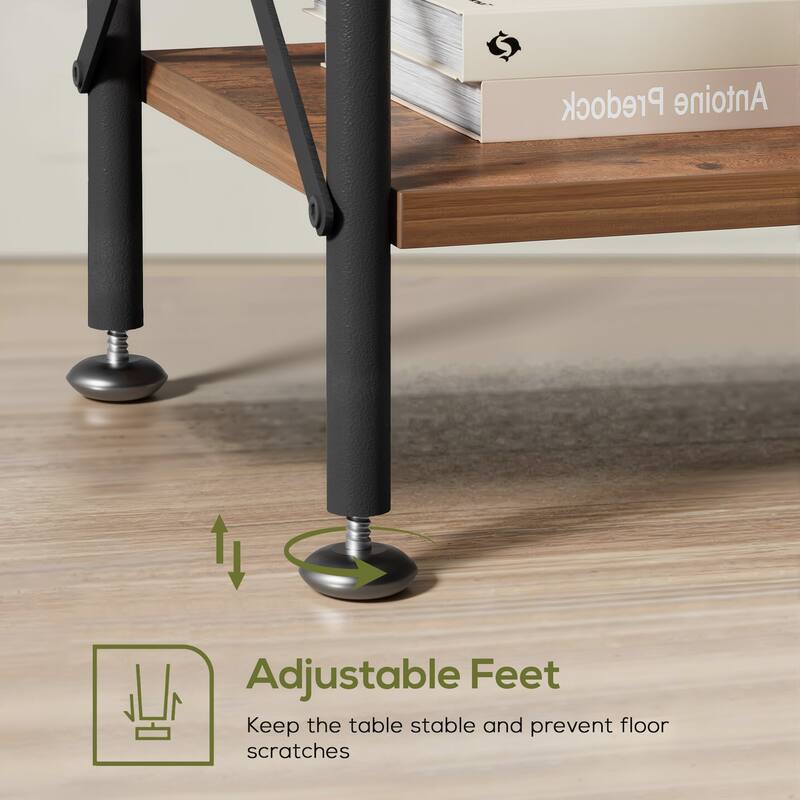 Javlergo Set of 1 or 2 Modern X-Frame Nightstand with Removable Fabric Drawer & Open Shelf for Bedroom or Living Room