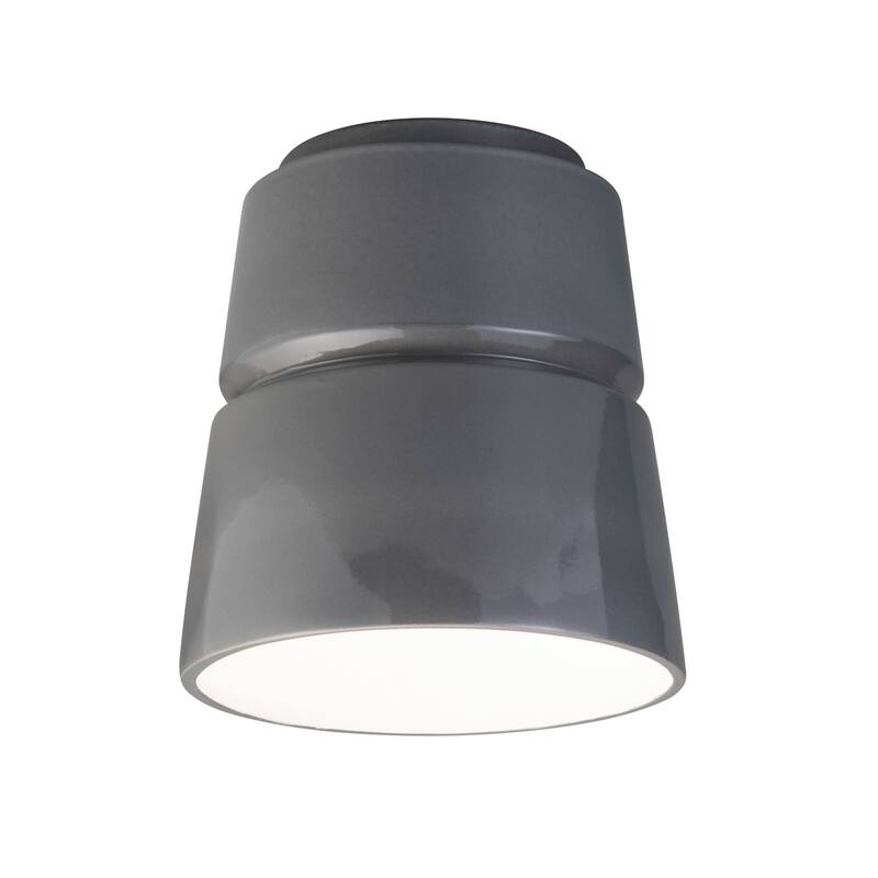 Justice Design Group Radiance Outdoor Cone Ceramic Flush-Mount Light - LED - Gloss Gray