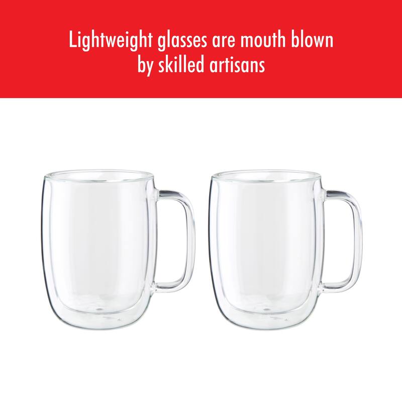 ZWILLING Sorrento Plus 2-pc Double-Wall Glass Latte Mug Set - Clear