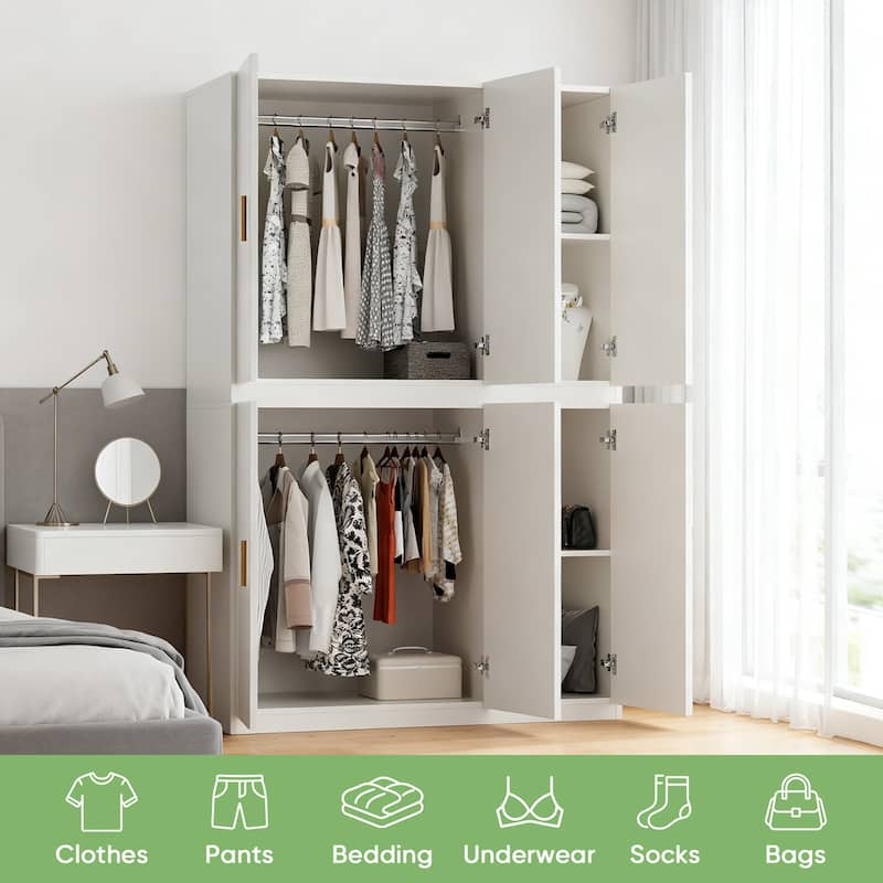 Pocassy 71" Clothing Storage Cabinets with 2 Doors