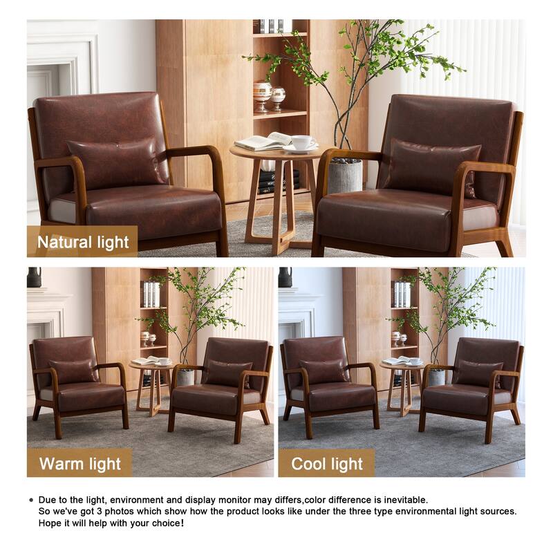 Upholstered Armchair Accent Chairs with Pillows Set of 2