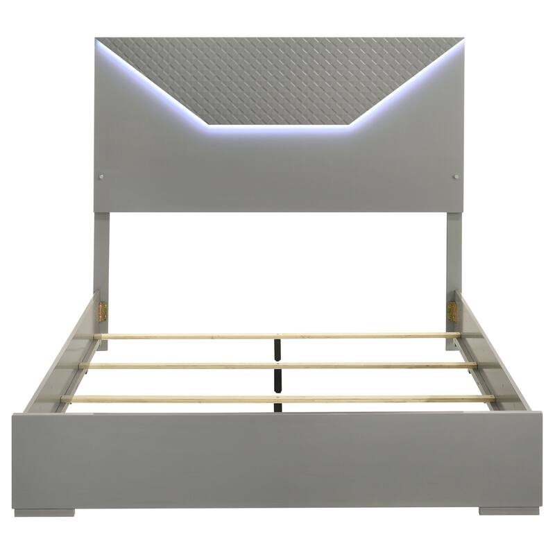 Pierce Queen Panel Bed LED Headboard