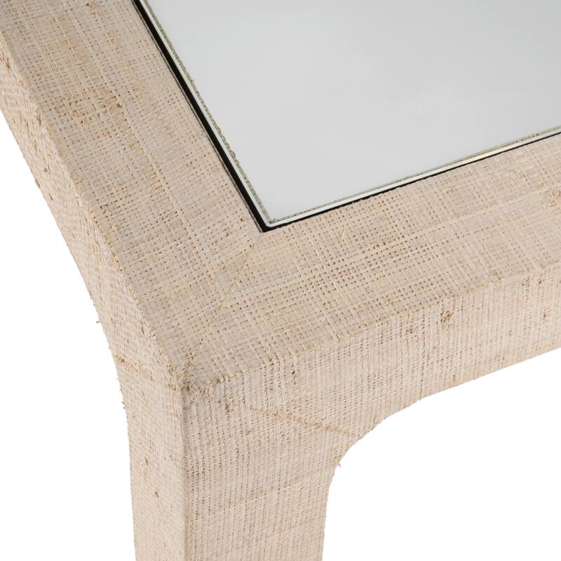 Chatham Glass and Raffia Square 36" Coffee Table