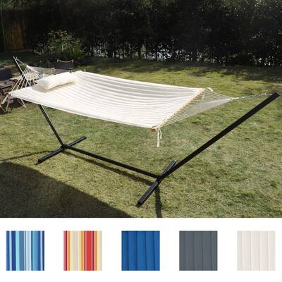 VEIKOUS Outdoor Hammock with Stand and Pillow for 2 Person, Multiple Colors Available