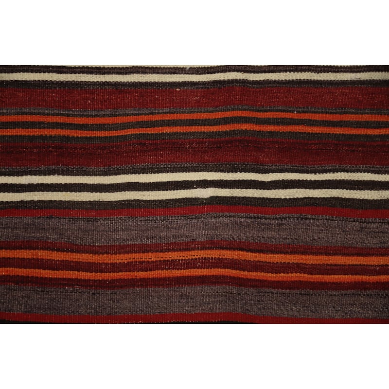 Hand Woven Oriental 100% Wool Carpet Southwestern Geometric Multi-Colored Kilim Area Rug - 10' 4'' X 5' 4''