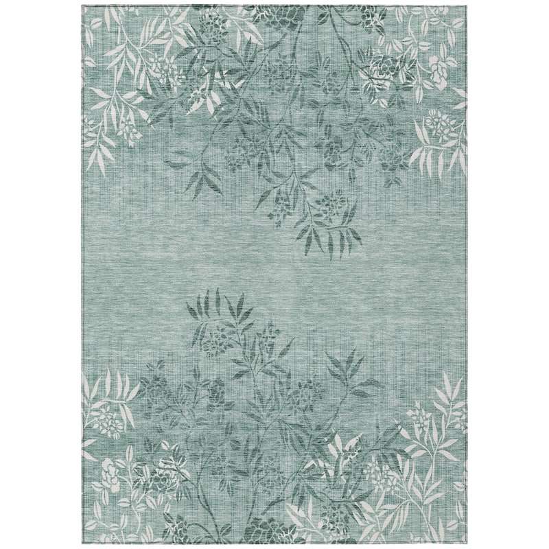 HomeRoots Floral Transitional Rectangle Outdoor Rug