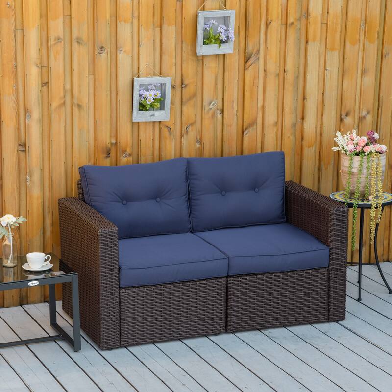 7-Piece Gray Outdoor Rattan Sectional Sofa Set with Washable Cushions, PE Wicker Patio Seating and Steel Frame