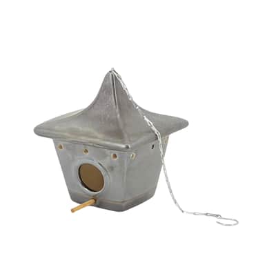 Ceramic 9-Inch Square Pagoda Birdhouse