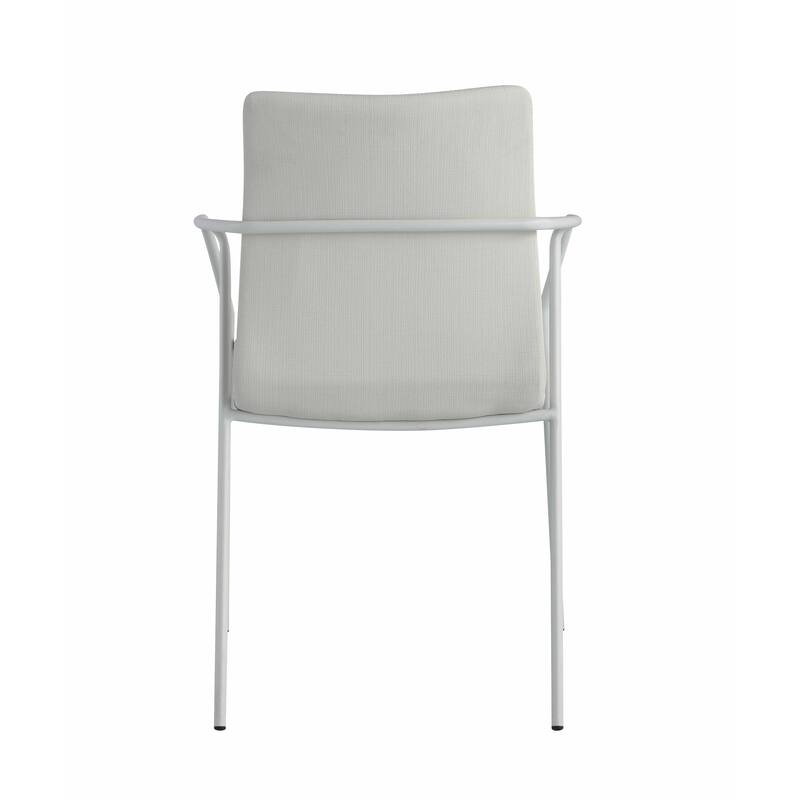 Somette Contemporary White Upholstered Arm Chair, Set of 2