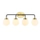 preview thumbnail 47 of 154, JONATHAN Y Bevin Contemporary Transitional Iron/Glass LED Vanity Light 4-Light - Brass Gold/Black/White