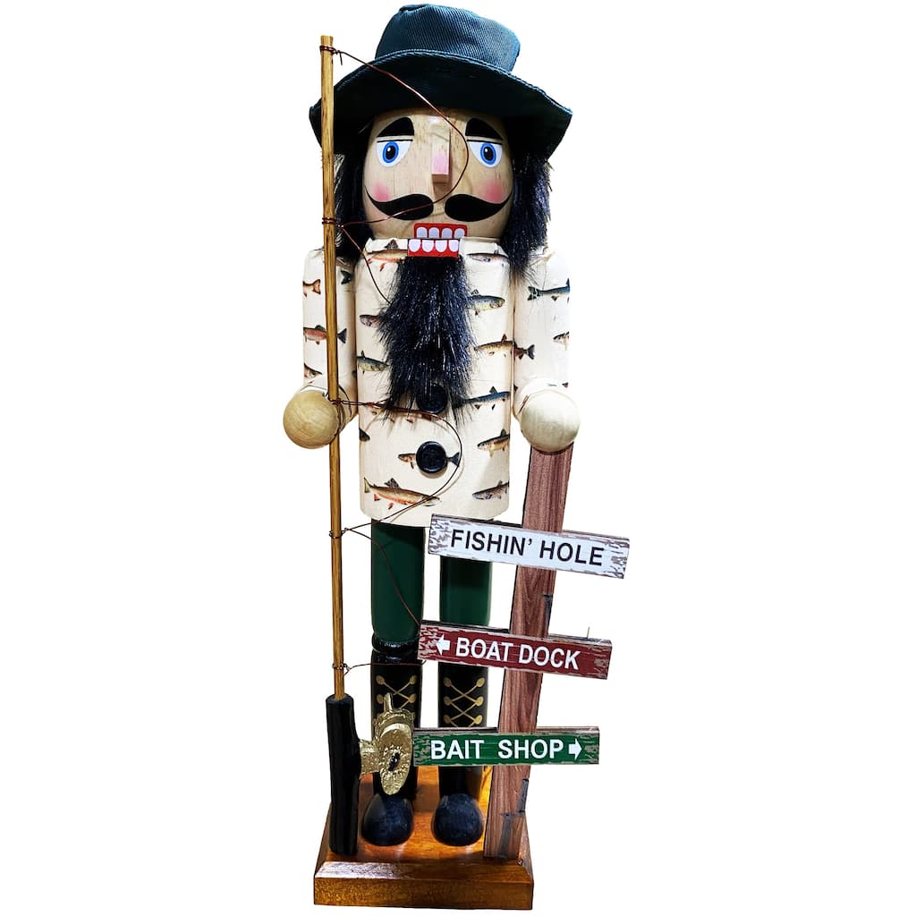 14" Today I'm Fishing Nutcracker
