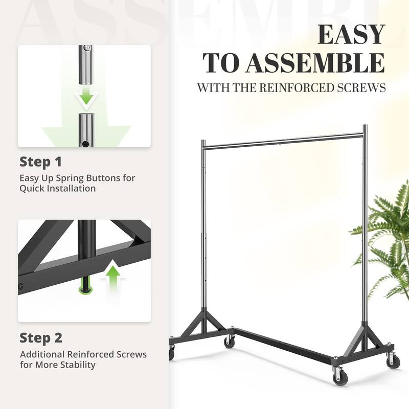 Commercial Garment Rack Hold 400LBS Heavy Duty Clothing Rack Adjustable Rolling Clothes Rack for Hanging Clothes Racks on Wheels