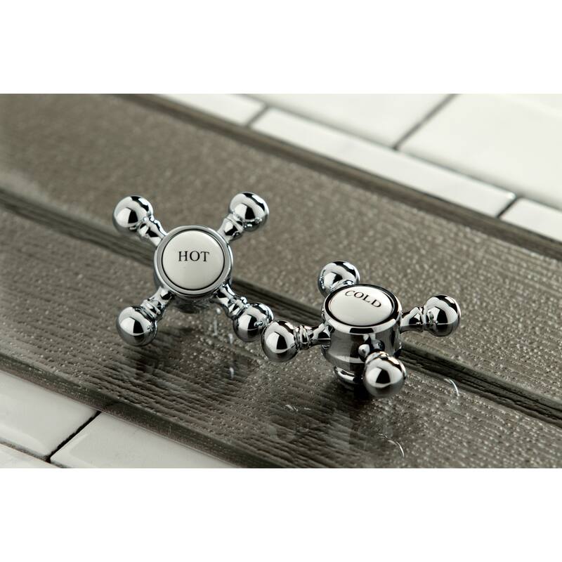 Kingston Brass English Country Two-Handle 3-Hole Deck Mount 4 in. Centerset Bathroom Faucet in Polished Chrome