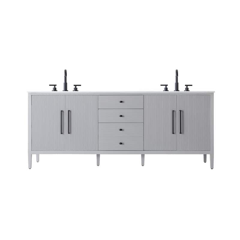 Elegant Lighting VF29684D Blakely 84" Free Standing Double Basin - Gray