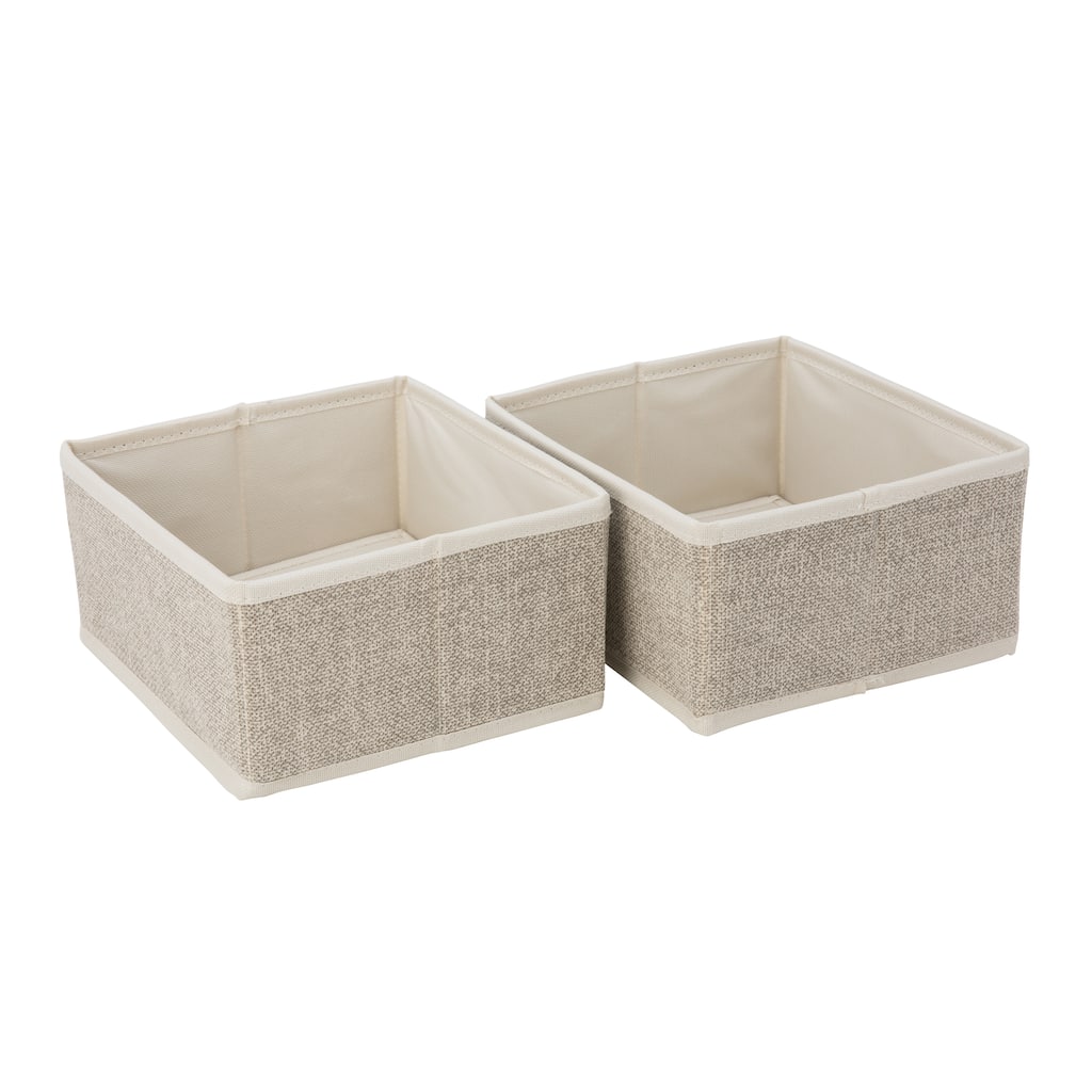Simplify 2 Pack Medium Square Compartment Drawer Organizer in Faux Jute - 7.25"x 6.5"x 3.7"