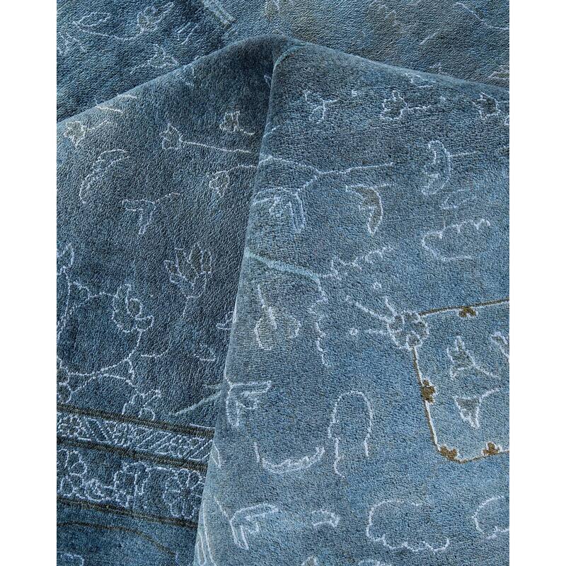 Fine Vibrance, One-of-a-Kind Hand-Knotted Area Rug - Gray, 9' 1" x 12' 1" - 9' 1" x 12' 1"