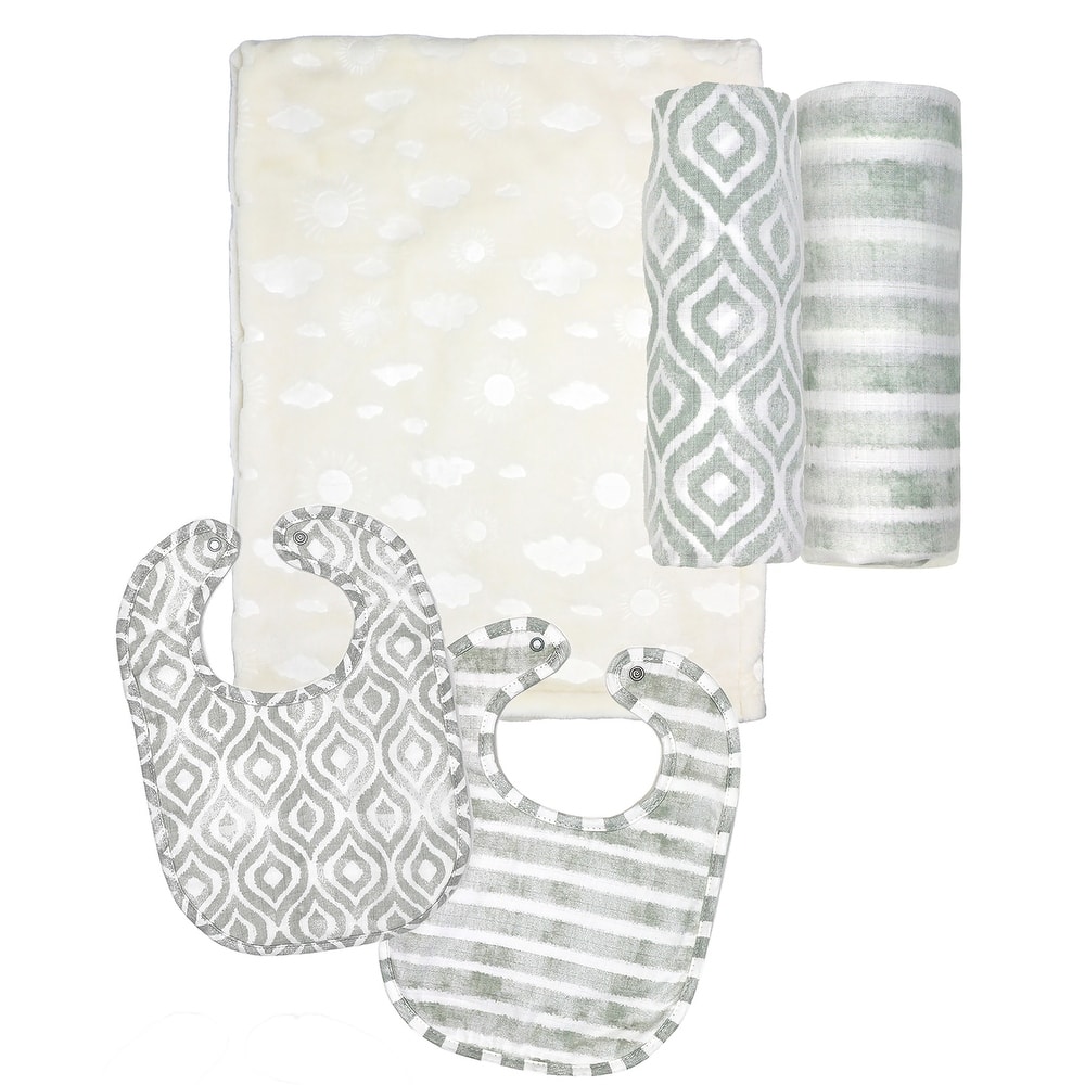 Baby Boys and Baby Girls 5 Piece Blanket Gift Set