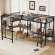preview thumbnail 3 of 11, L-Shaped Twin Size Metal Loft Bed with Two Built-in Desks, 2 Beds in 1, Sturdy Construction & Safety Guaranteed