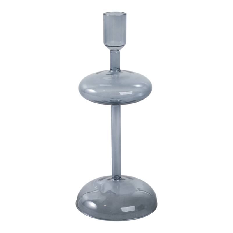 Modern Glass Retro Bubble Pillar and Taper Candle Holder Sleek Design
