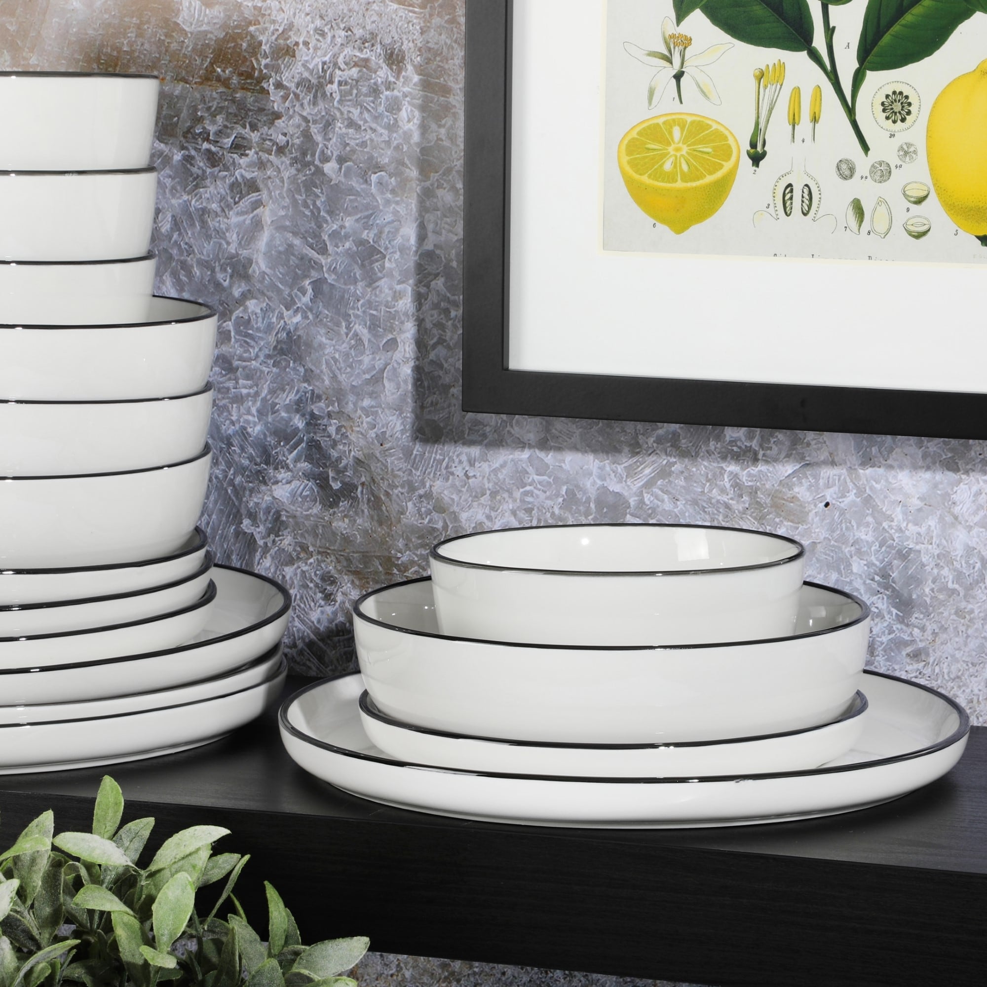 Gibson 16 piece dinnerware set top