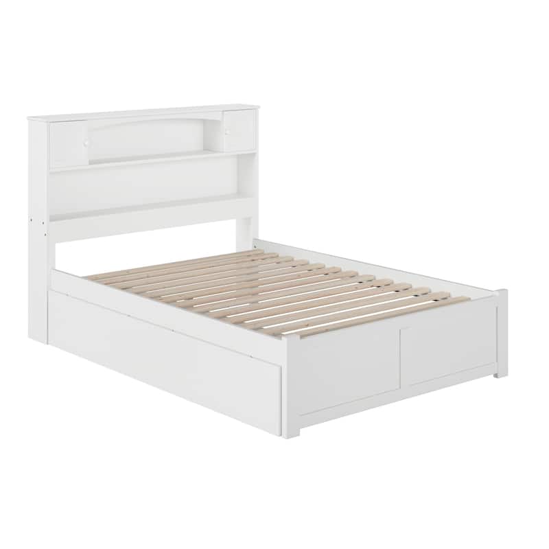 AFI Newport Full Size Platform Bed with Footboard & Storage Drawers in White