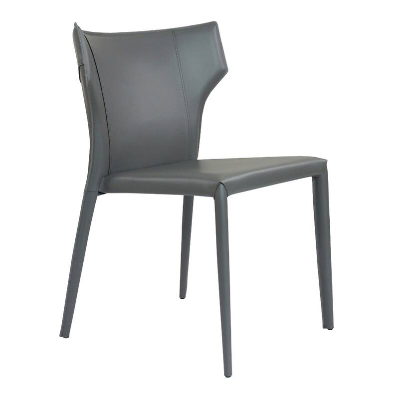 Adoro (Single) Mid-century Modern Wingback Leather Stackable Dining Chair