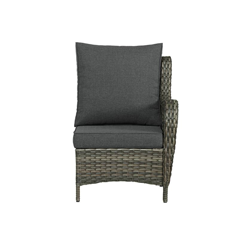Outdoor Rattan Sectional Sofa Set With Ottoman