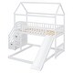 preview thumbnail 13 of 37, Solid Pine Twin Over Twin Bunk Bed with Slide and Storage Steps