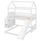 preview thumbnail 13 of 37, Twin Over Twin Bunk Bed with Slide and Storage