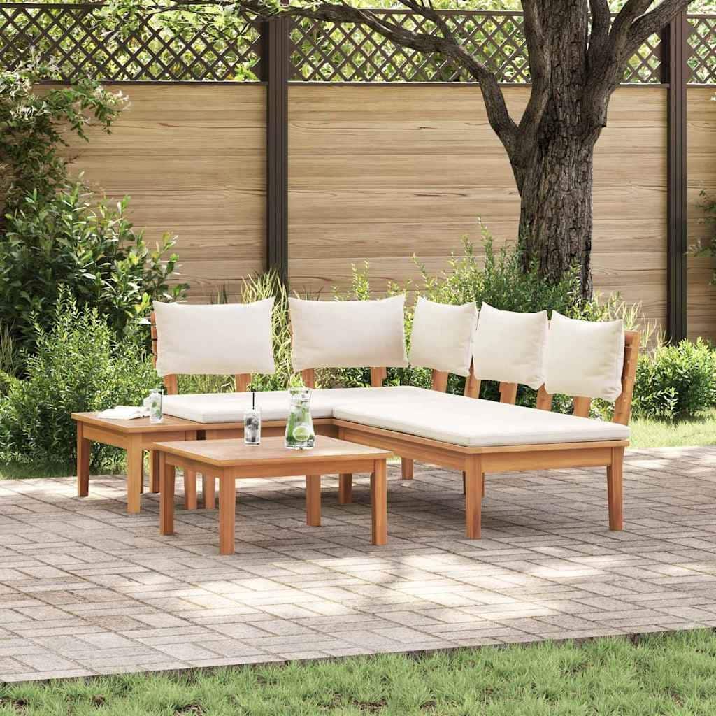 vidaXL Garden Bench Set with Cushion 3/4/5 pcs - 23.6" x 23.6" x 11.8