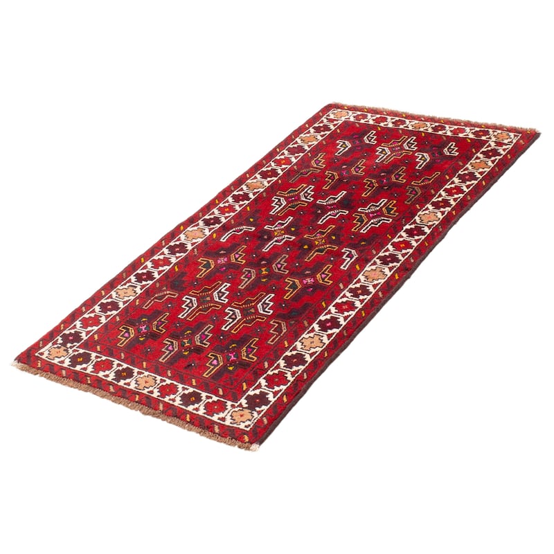 ECARPETGALLERY Hand-knotted Royal Baluch Red Wool Rug - 3'0 x 6'0