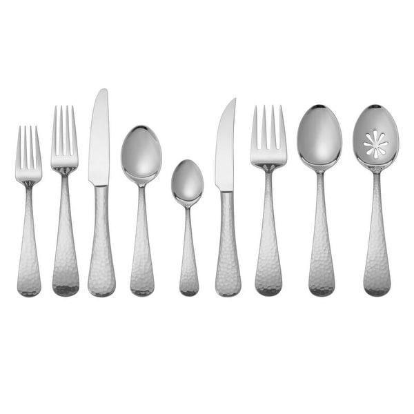 Mikasa 18.10 Hammered Opulent Satin 75-Piece Flatware Set - On