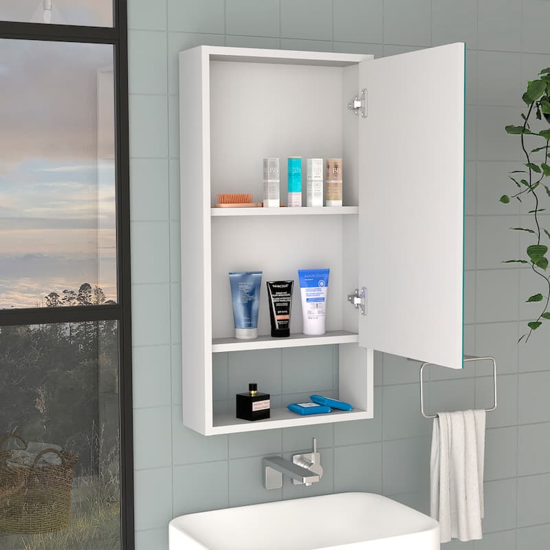 Medicine Cabinet, One External Shelf