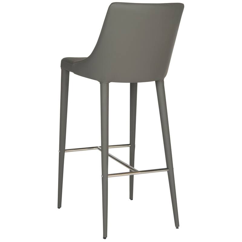 SAFAVIEH Carlene Mid-Century Dining Modern 42-inch White Leather Bar Stool - 21.2" x 18.9" x 41.8" - 21Wx19Dx42H