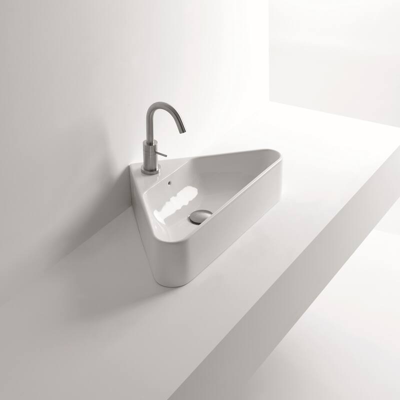 WS Bath Collections 22-1/16" Ceramic Vessel Bathroom Sink with 1 Hole - White