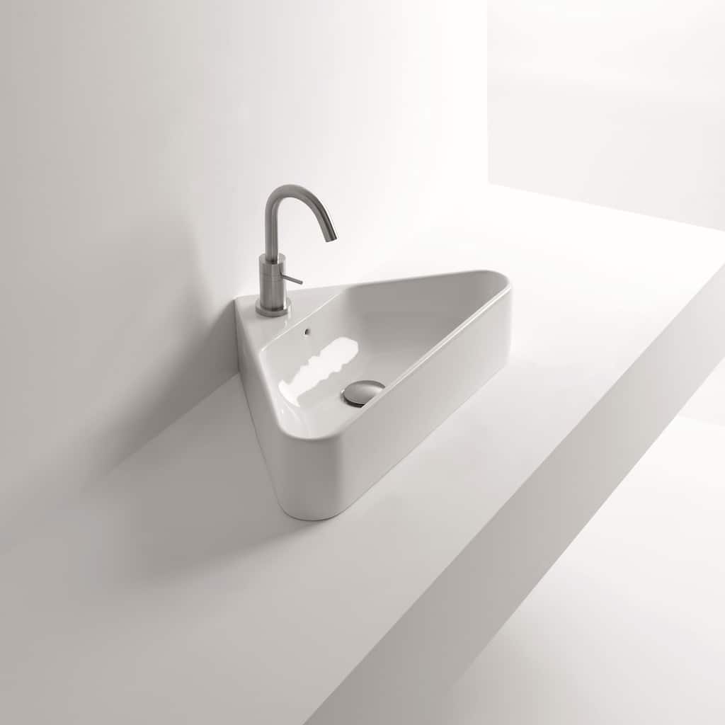 WS Bath Collections 22-1/16" Ceramic Vessel Bathroom Sink with 1 Hole