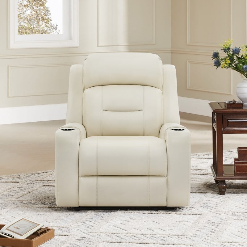 Anya Power Genuine Leather Recliner Chair Lay Flat Recliner