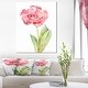 preview thumbnail 9 of 8, Designart "Single Pink Tulip on White Background" Flower Artwork on Canvas 30 in. wide x 40 in. high