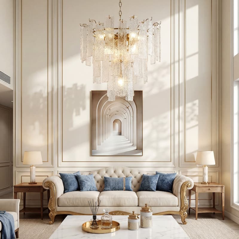 10 - Light Dimmable Tiered Chandelier