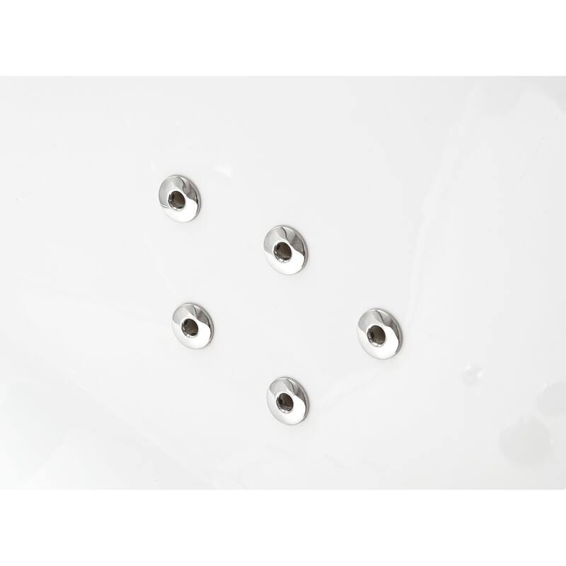 6 ft Clear Rectangular Acrylic Whirlpool Bathtub - White