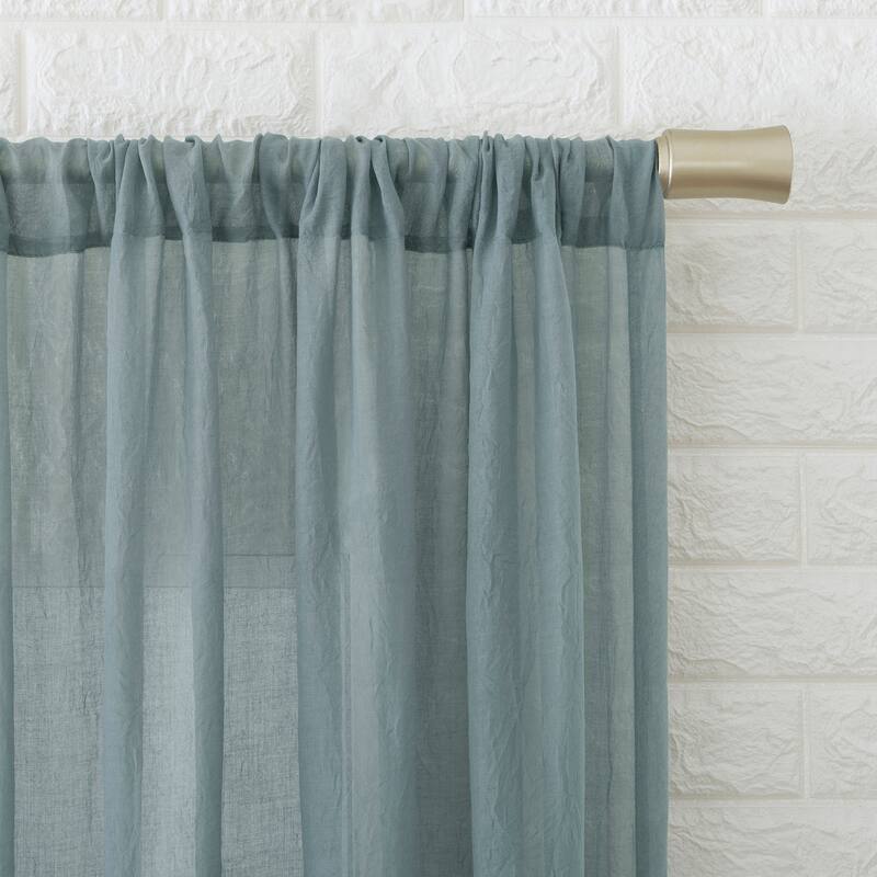 No. 918 Ladonna Crushed Texture Semi-Sheer Rod Pocket Curtain Panel, Single Panel