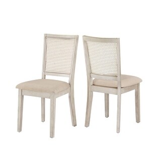 Eleanor Beige Linen Rattan Dining Chairs (Set of 2) by iNSPIRE Q Classic