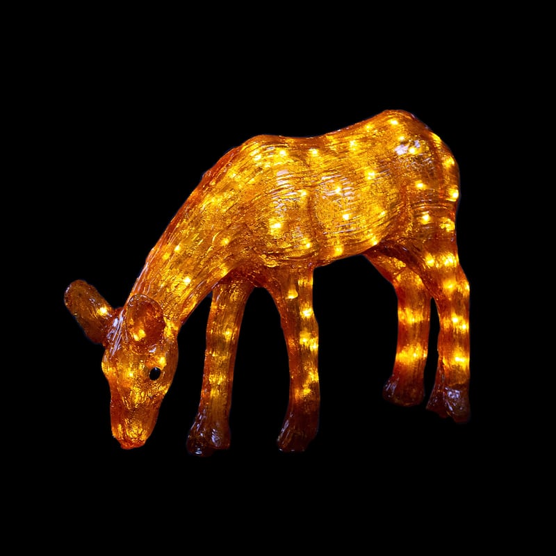 LED Commercial Grade Acrylic Reindeer Christmas Decor 22" White Lights - Brown