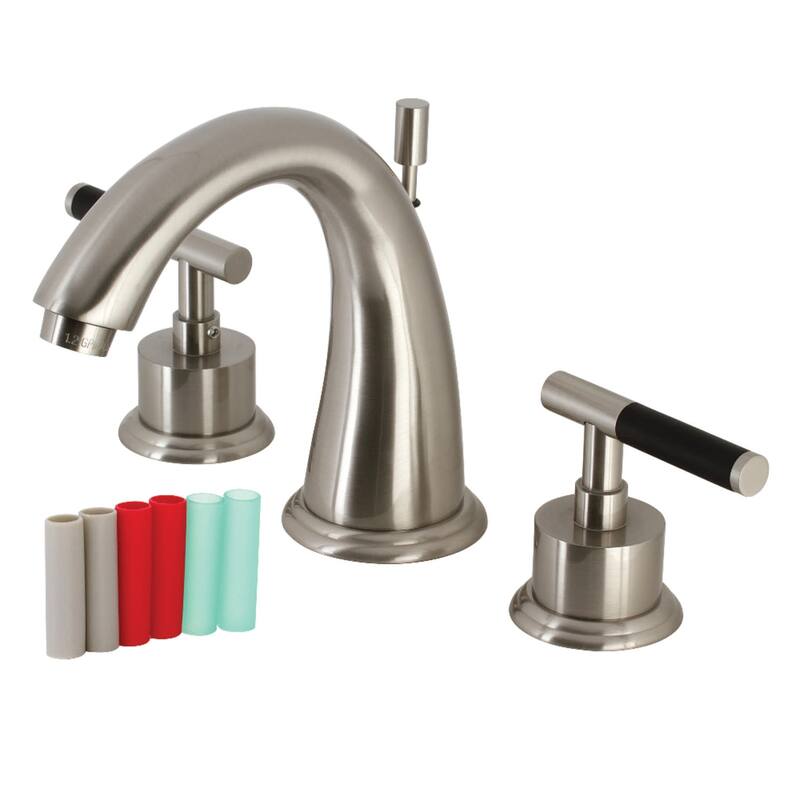 Kingston Brass Kaiser 1.2 GPM Widespread Bathroom Faucet with Pop-Up - Brushed Nickel