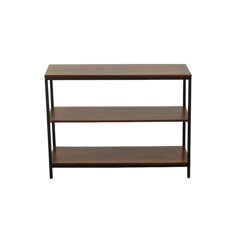 Handcrafted Rectangular Console Table - 40" - Brown and Black