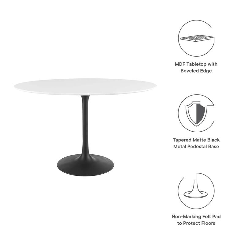 Lippa 48" Oval Wood Top Dining Table - Black White - N/A