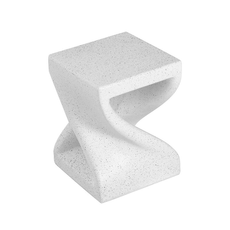 Christopher Knight Home - Modern 13.39'' Twisted Pedestal MGO Side Table for Indoor and Outdoor Use - 13.39"W/White Marble