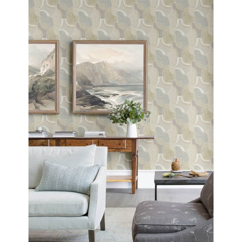 A-Street Prints Hollace Honey Geometric Wallpaper