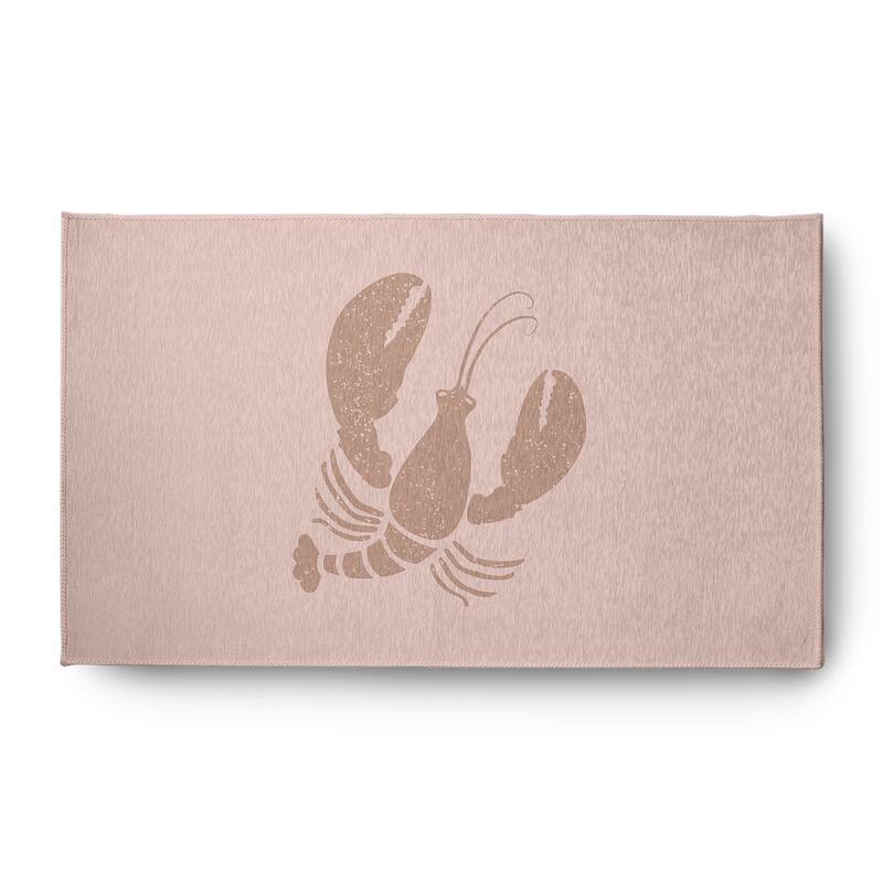 Lobster Nautical Chenille Rug - Mauve - 3' x 5'
